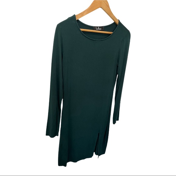 LULU'S HOW I WONDER FOREST GREEN LONG SLEEVE SIDE SLIT BODYCON DRESS - Picture 7 of 15
